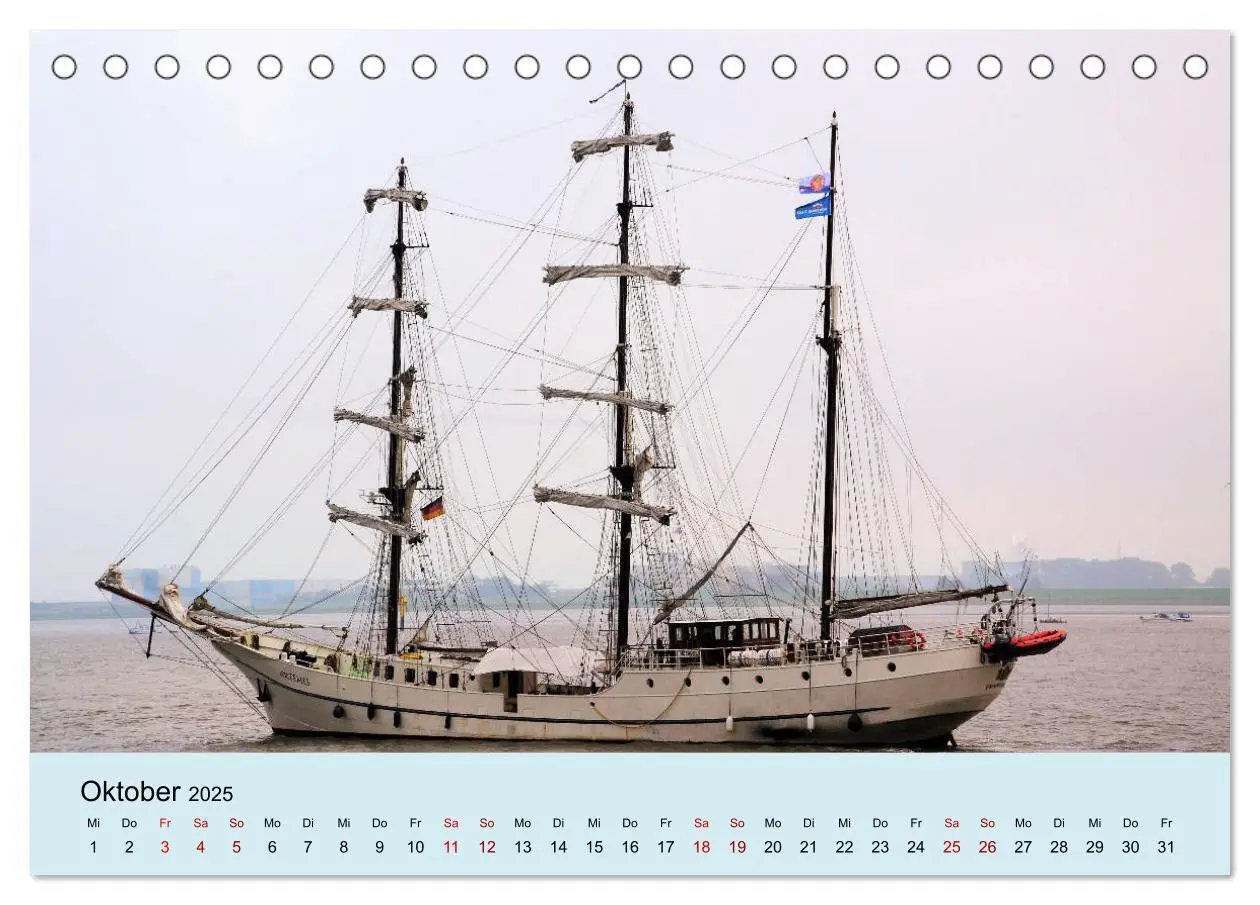 Bild: 9783435438310 | Parade der Windjammer - 2025 (Tischkalender 2025 DIN A5 quer),...