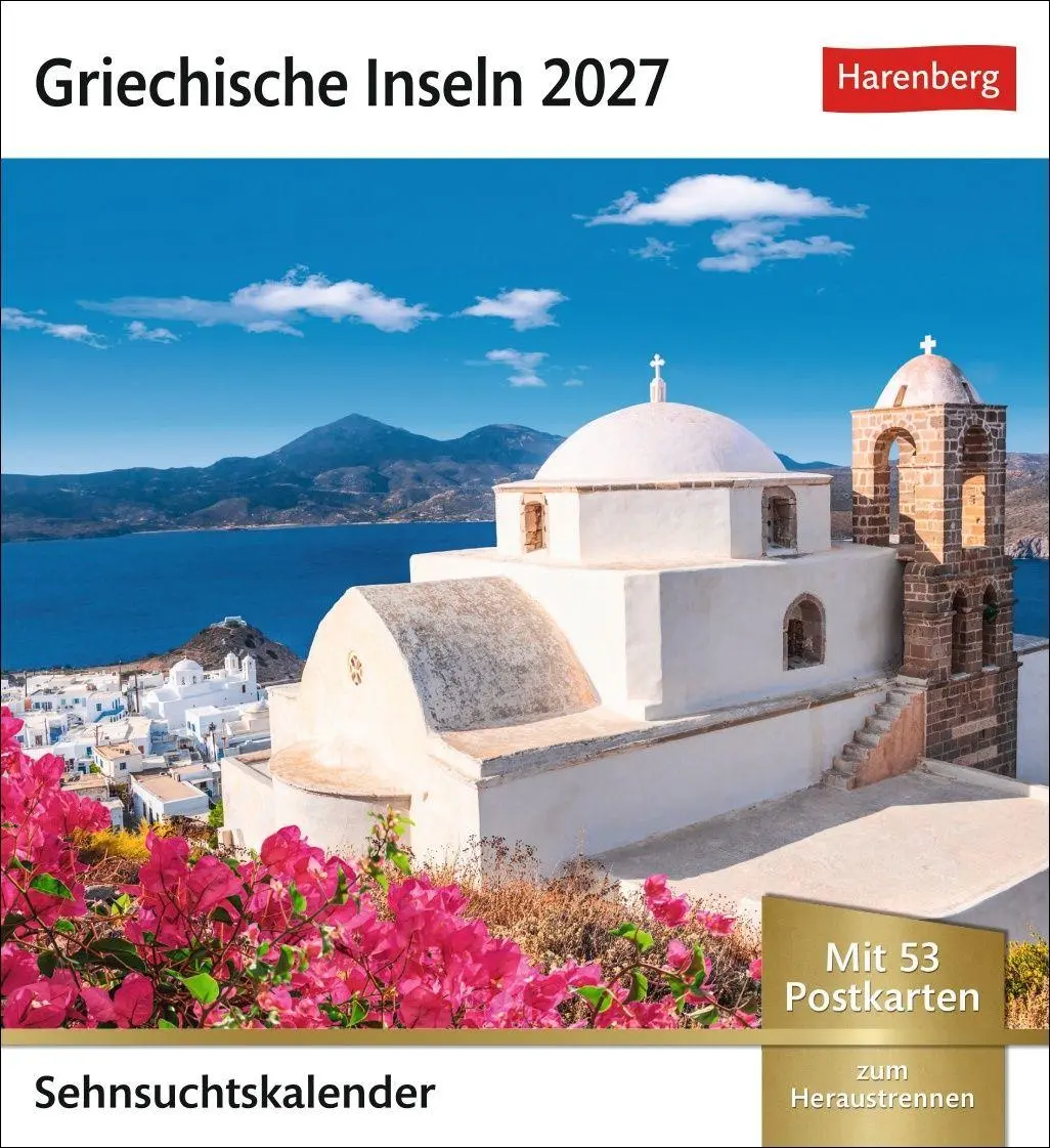 Cover: 9783840038310 | Griechische Inseln Sehnsuchtskalender 2027 - Wochenkalender mit 53...