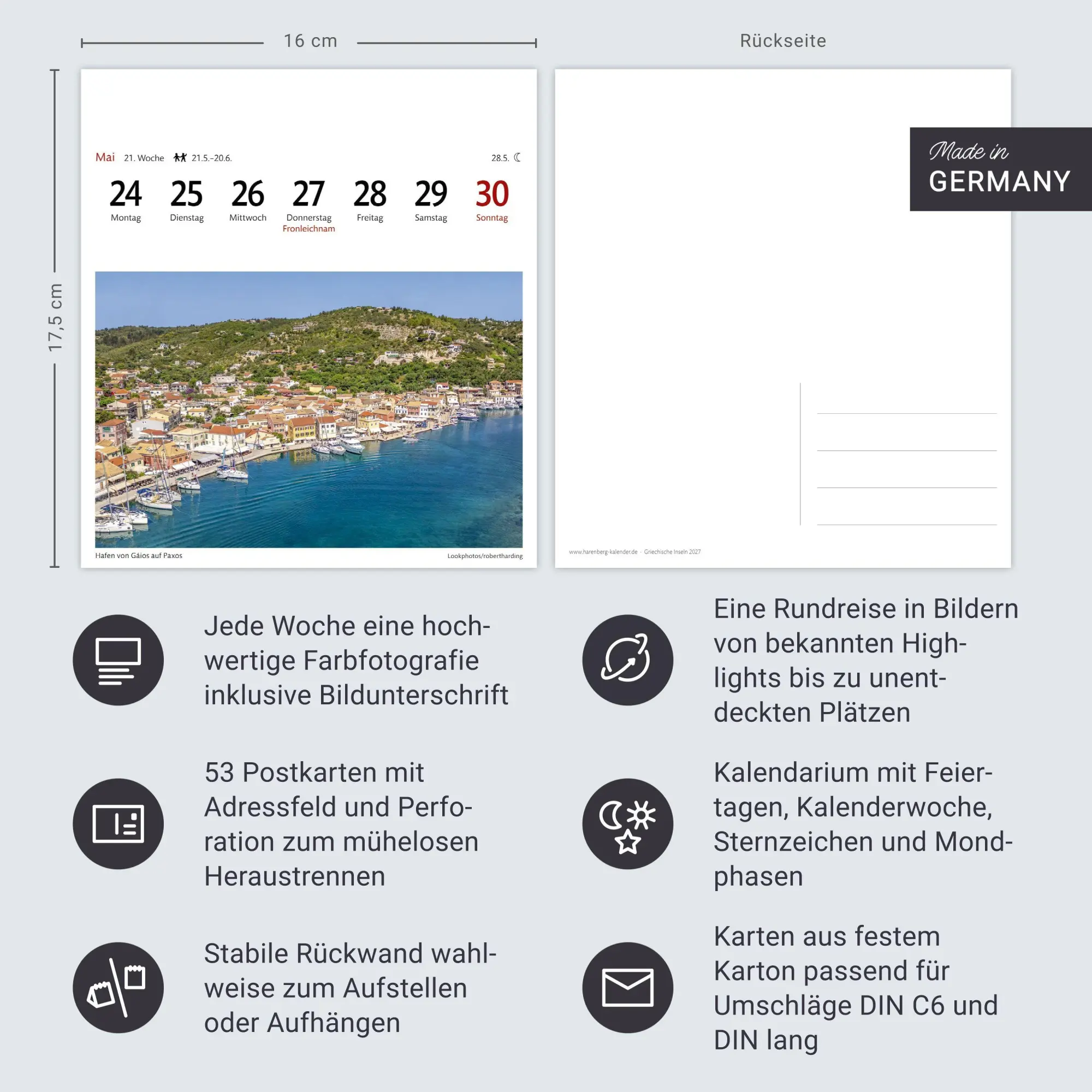 Bild: 9783840038310 | Griechische Inseln Sehnsuchtskalender 2027 - Wochenkalender mit 53...