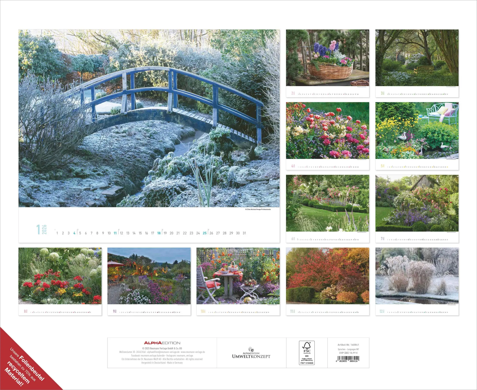Rückseite: 4069095008410 | Gartenparadiese 2026 - Wandkalender 52 x 42,5 cm - Spiralbindung