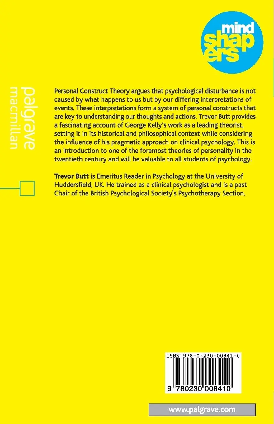 Rückseite: 9780230008410 | George Kelly | The Psychology of Personal Constructs | Trevor Butt