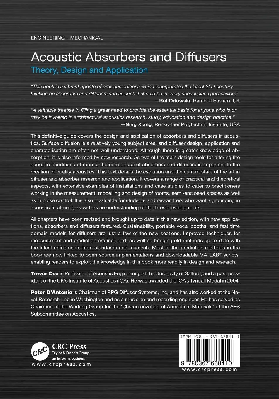 Rückseite: 9780367658410 | Acoustic Absorbers and Diffusers | Theory, Design and Application