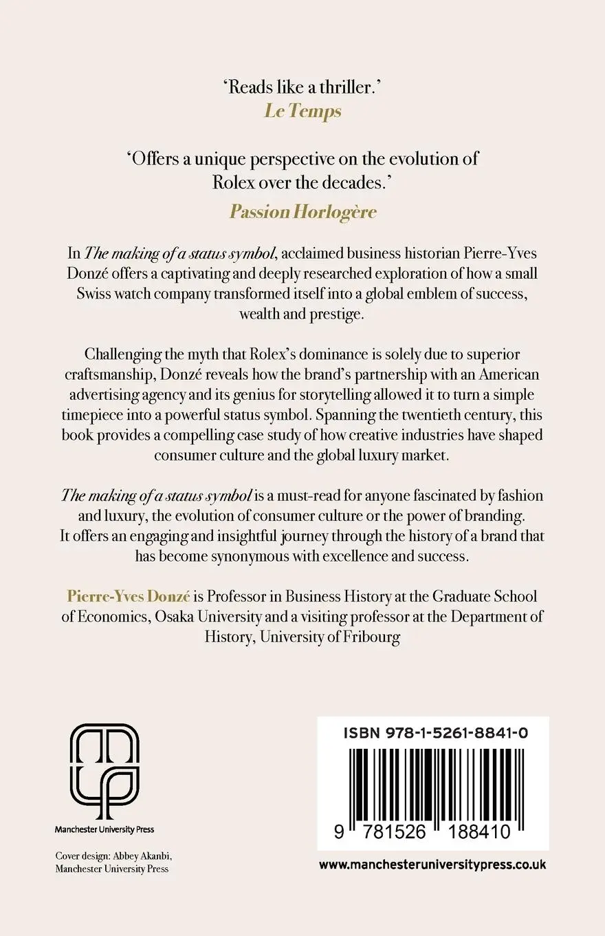 Rückseite: 9781526188410 | The making of a status symbol | A business history of Rolex | Donzé