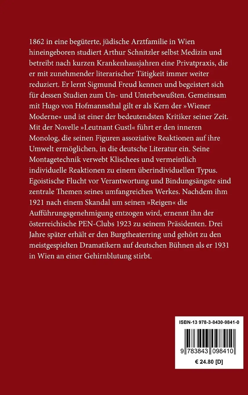 Rückseite: 9783843098410 | Jugend in Wien | Eine Autobiographie | Arthur Schnitzler | Buch | 2016