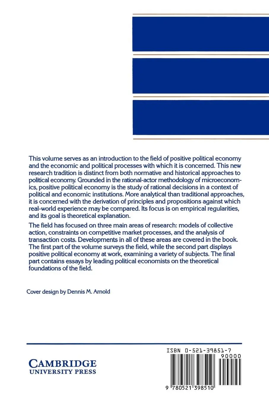 Rückseite: 9780521398510 | Perspectives on Positive Political Economy | James E. Alt (u. a.)