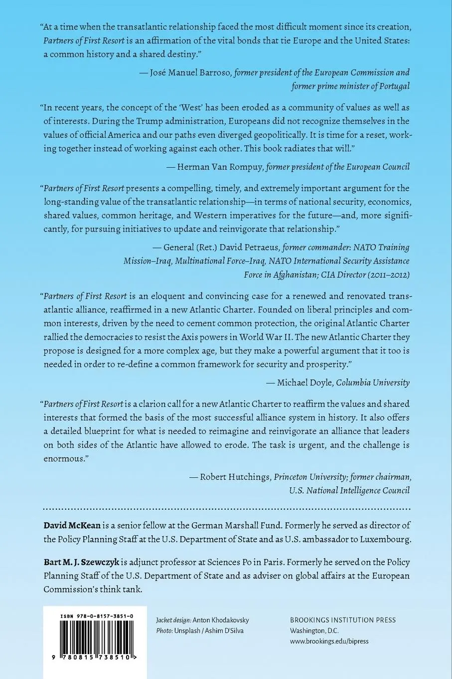 Rückseite: 9780815738510 | Partners of First Resort | America, Europe, and the Future of the West