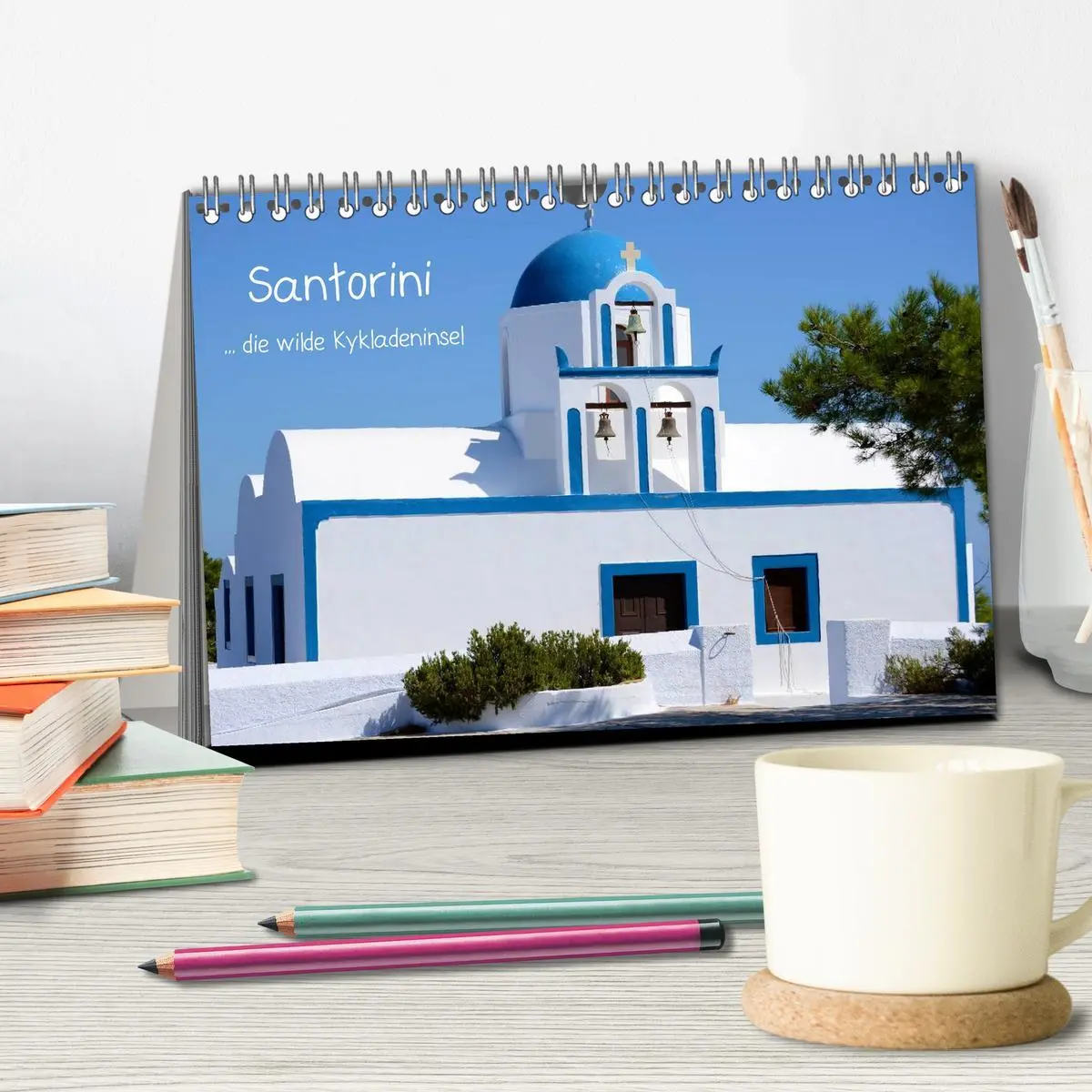 Bild: 9783516148510 | Santorini (Tischkalender 2026 DIN A5 quer), CALVENDO Monatskalender