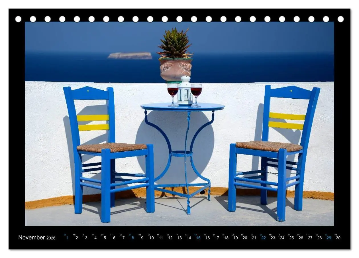 Bild: 9783516148510 | Santorini (Tischkalender 2026 DIN A5 quer), CALVENDO Monatskalender