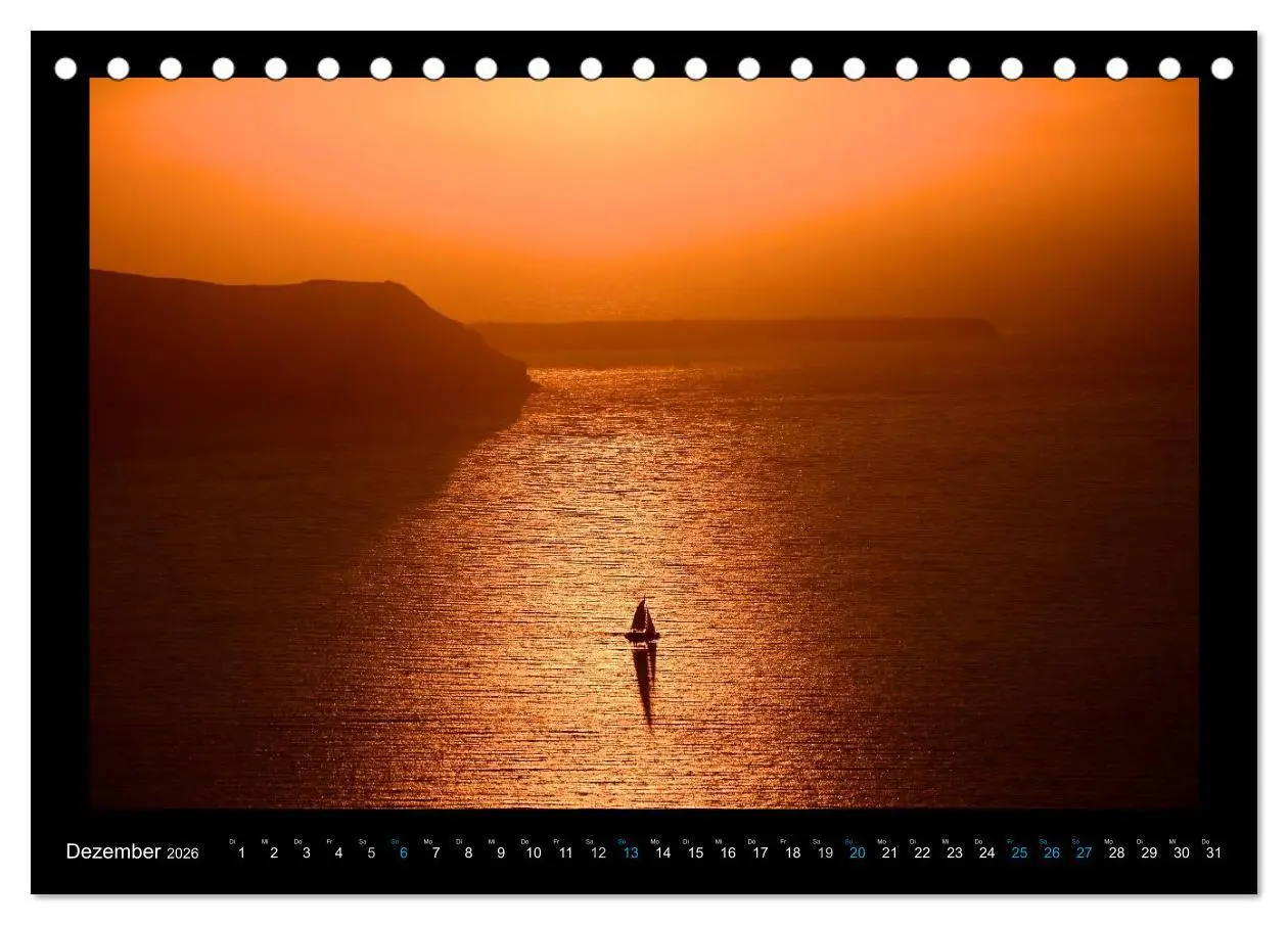 Bild: 9783516148510 | Santorini (Tischkalender 2026 DIN A5 quer), CALVENDO Monatskalender
