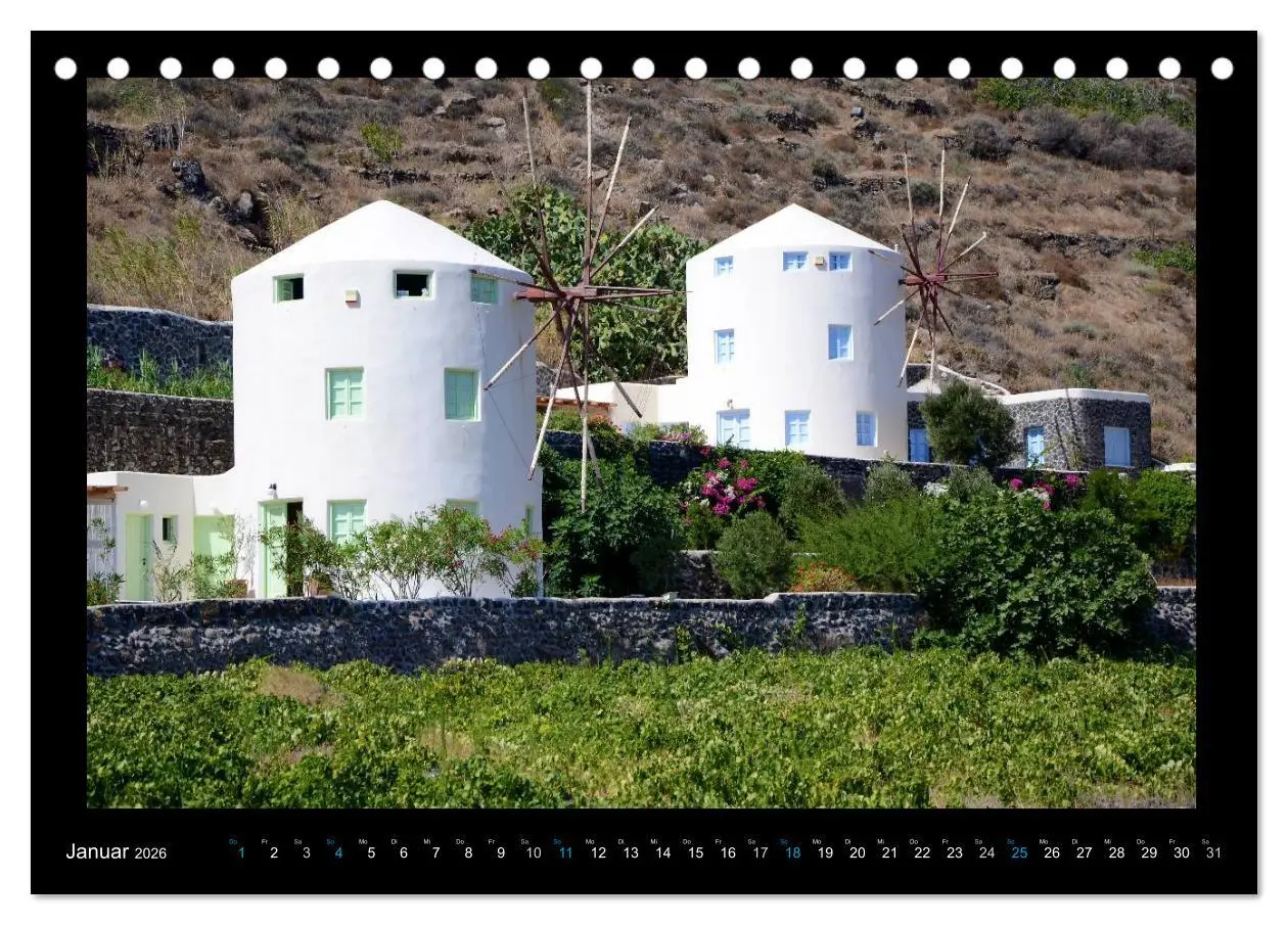Bild: 9783516148510 | Santorini (Tischkalender 2026 DIN A5 quer), CALVENDO Monatskalender