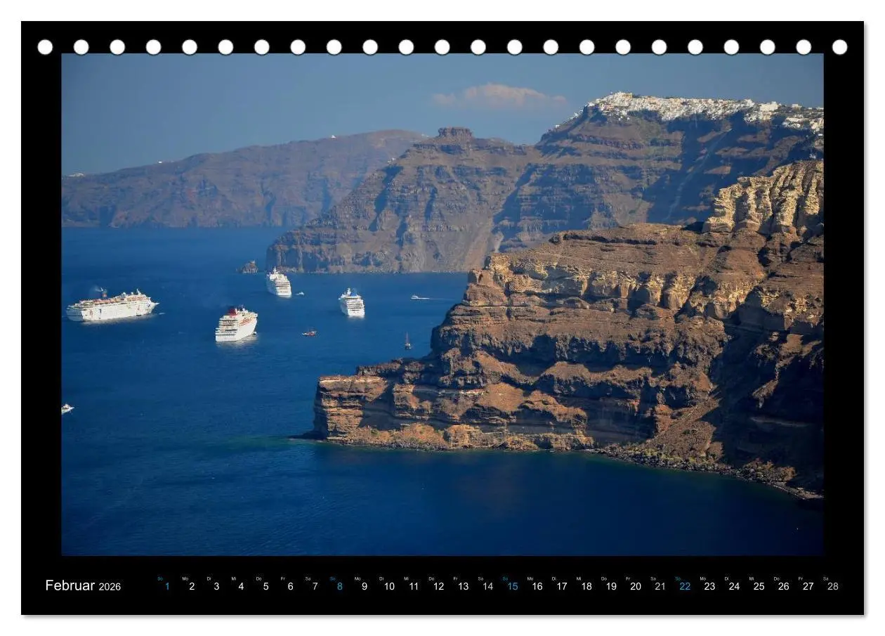 Bild: 9783516148510 | Santorini (Tischkalender 2026 DIN A5 quer), CALVENDO Monatskalender