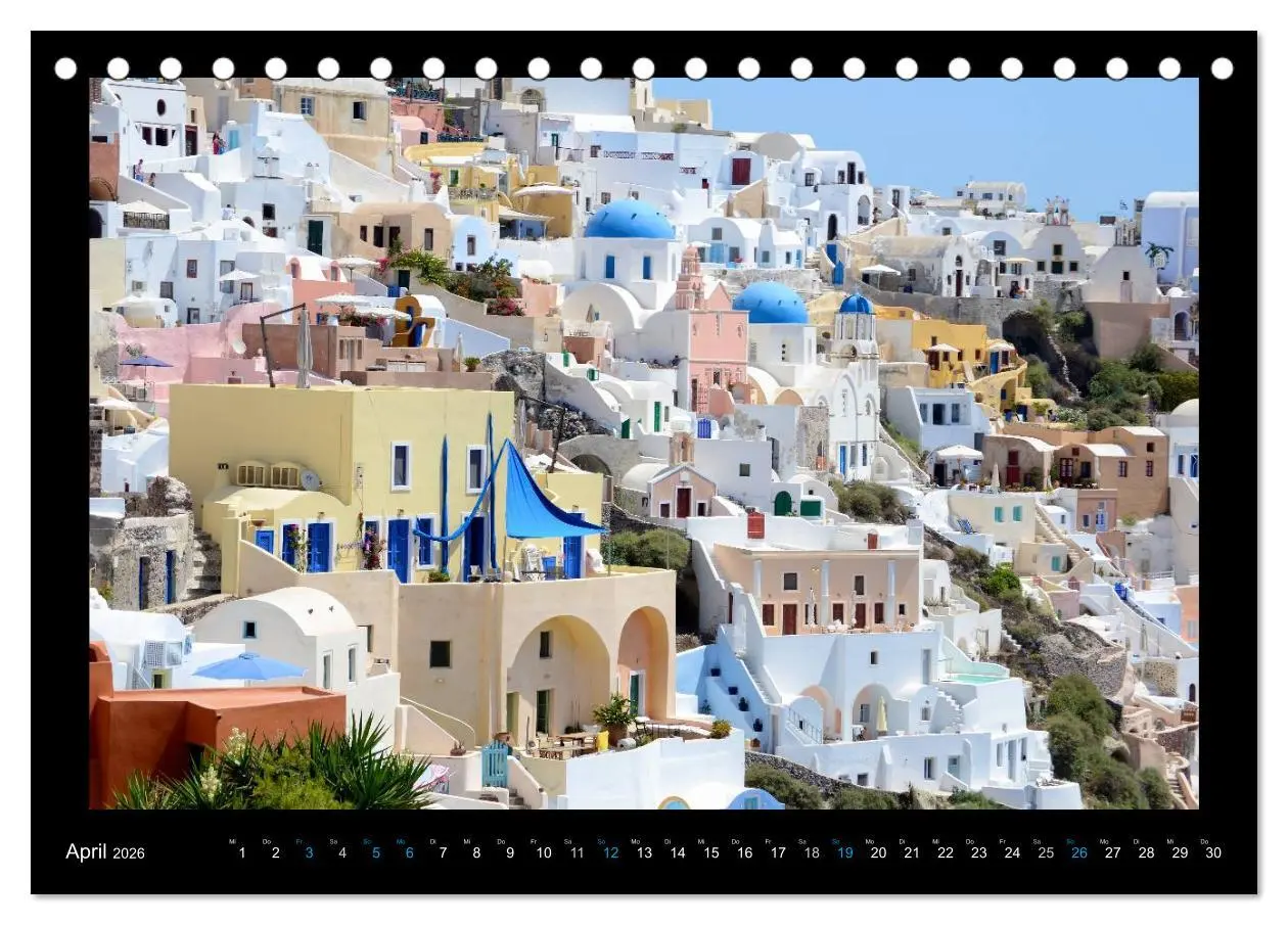 Bild: 9783516148510 | Santorini (Tischkalender 2026 DIN A5 quer), CALVENDO Monatskalender