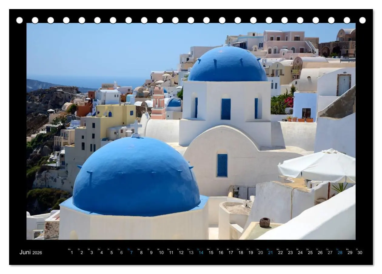 Bild: 9783516148510 | Santorini (Tischkalender 2026 DIN A5 quer), CALVENDO Monatskalender