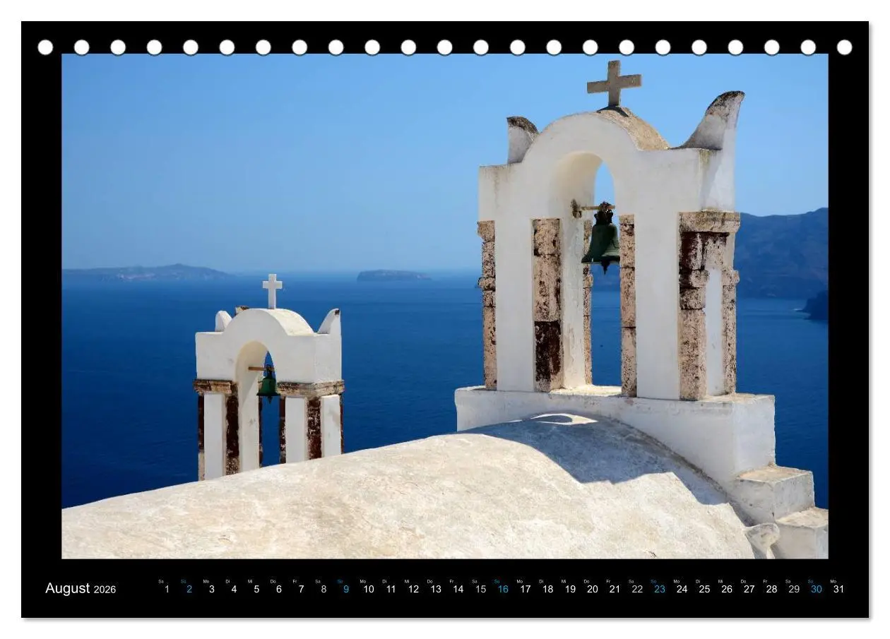 Bild: 9783516148510 | Santorini (Tischkalender 2026 DIN A5 quer), CALVENDO Monatskalender