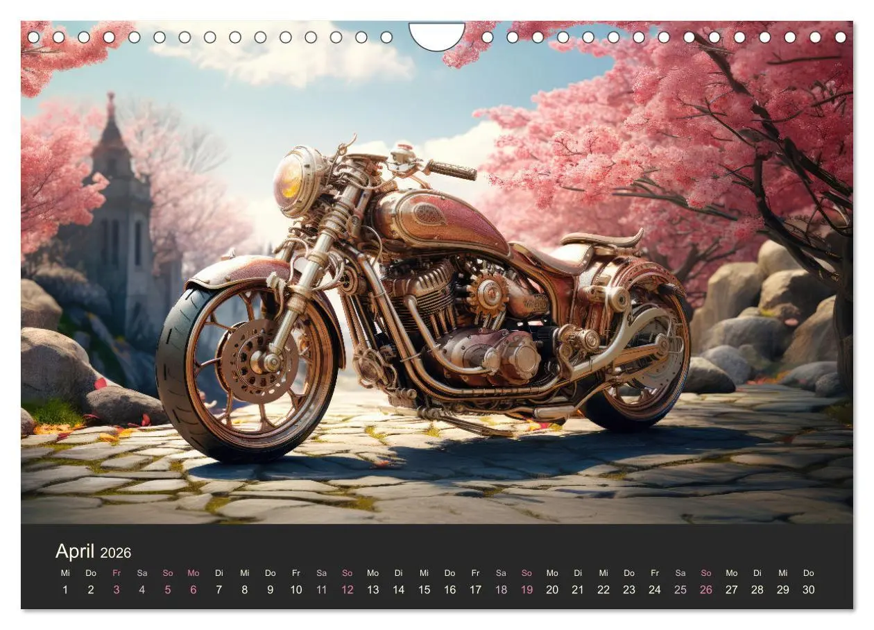 Bild: 9783457358610 | Steampunk Motorräder (Wandkalender 2026 DIN A4 quer), CALVENDO...