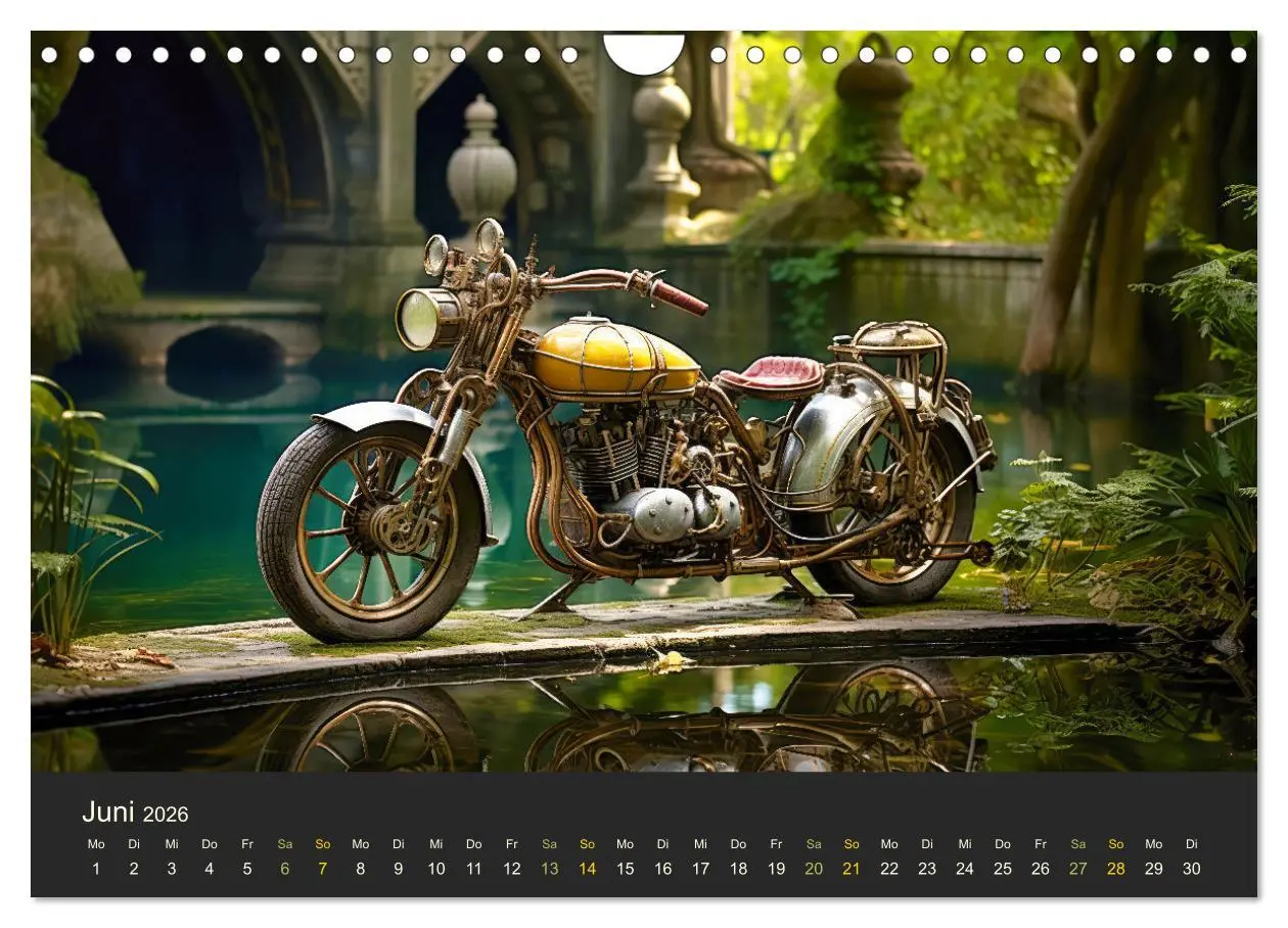 Bild: 9783457358610 | Steampunk Motorräder (Wandkalender 2026 DIN A4 quer), CALVENDO...