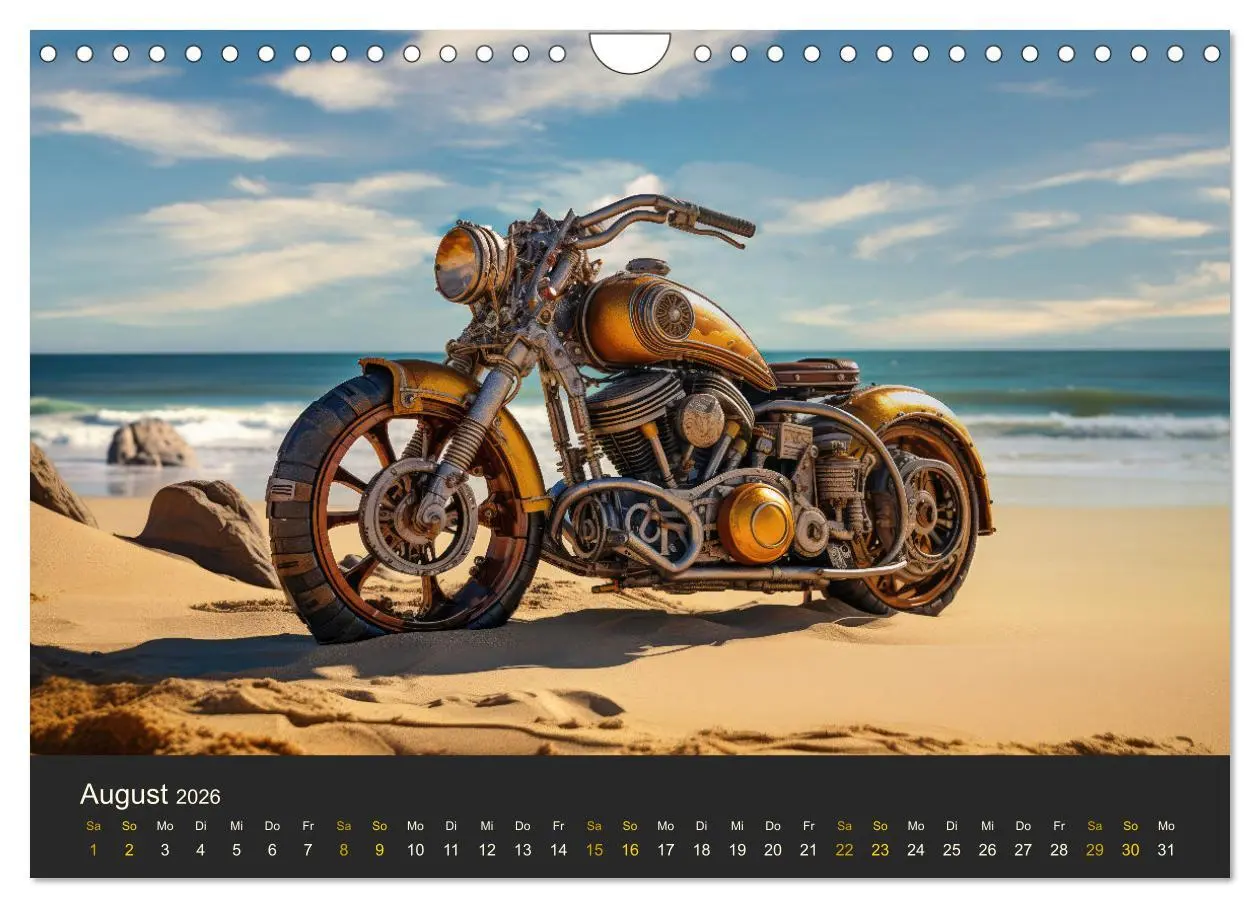 Bild: 9783457358610 | Steampunk Motorräder (Wandkalender 2026 DIN A4 quer), CALVENDO...