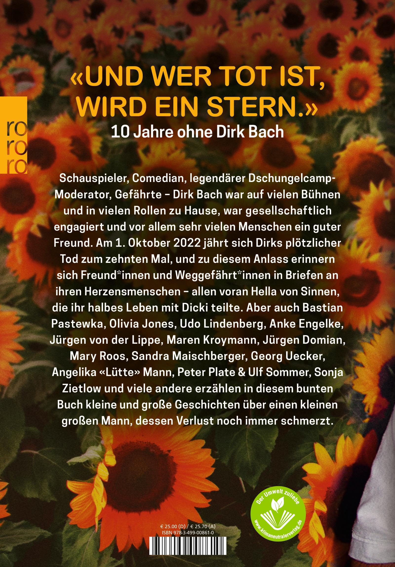 Rückseite: 9783499008610 | Dear Dicki | Erinnerungen an Dirk Bach | Pelle Pershing (u. a.) | Buch
