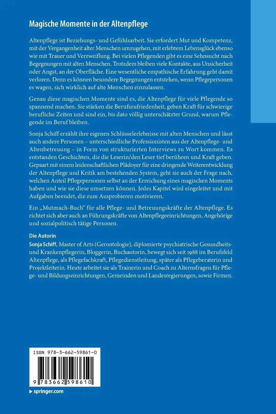 Rückseite: 9783662598610 | Magische Momente in der Altenpflege | Sonja Schiff | Taschenbuch