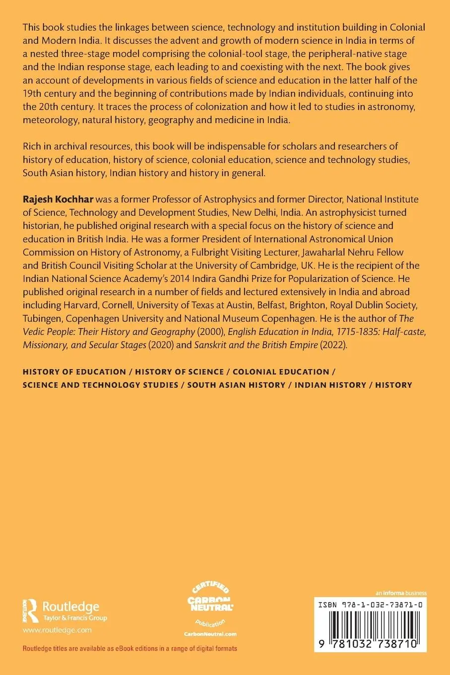 Rückseite: 9781032738710 | Science and the British Empire | Rajesh Kochhar | Taschenbuch | 2024