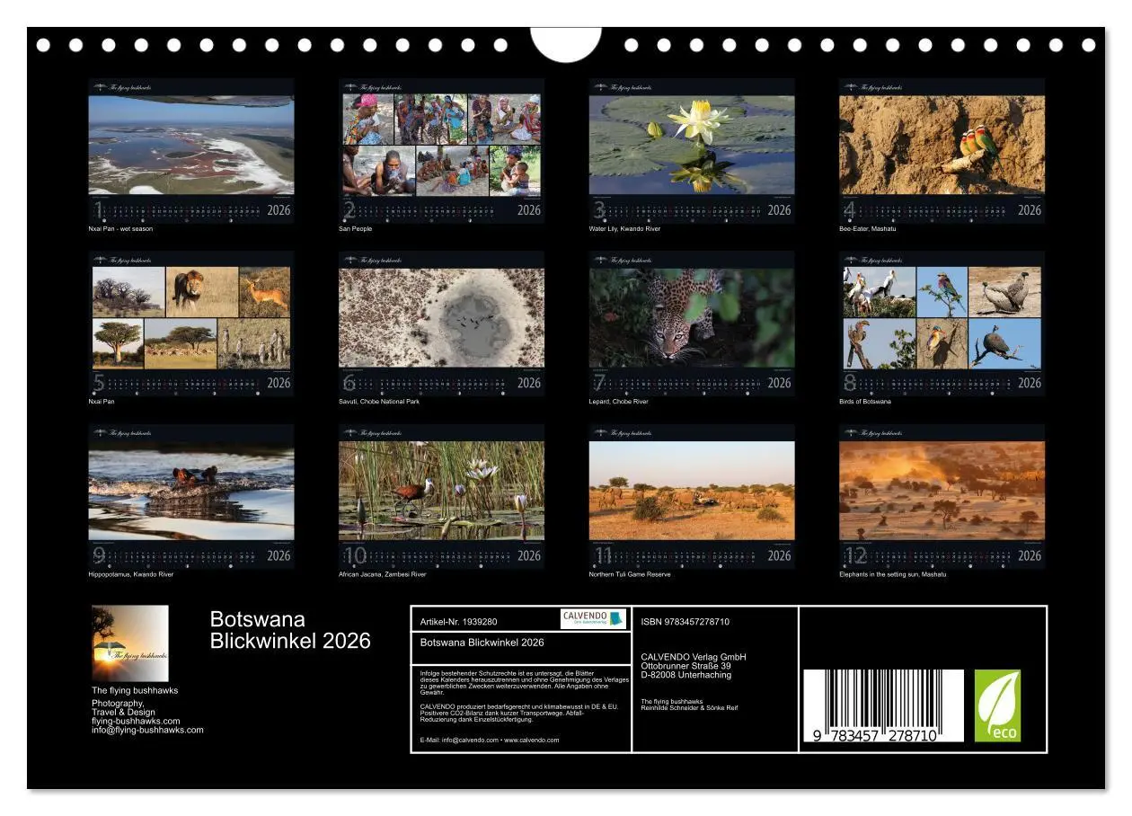 Bild: 9783457278710 | Botswana Blickwinkel 2026 (Wandkalender 2026 DIN A4 quer), CALVENDO...