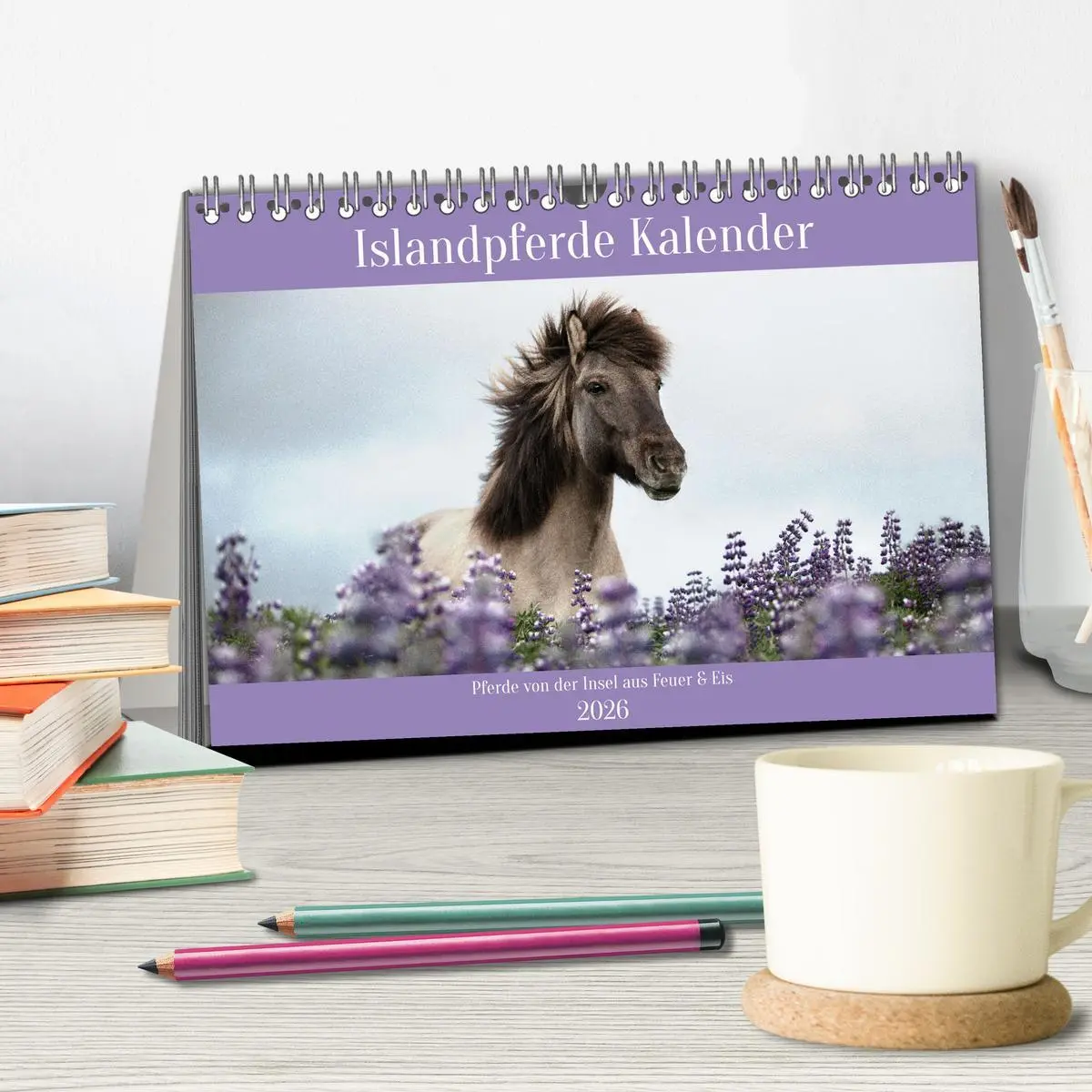 Bild: 9783457418710 | Islandpferde Kalender (Tischkalender 2026 DIN A5 quer), CALVENDO...