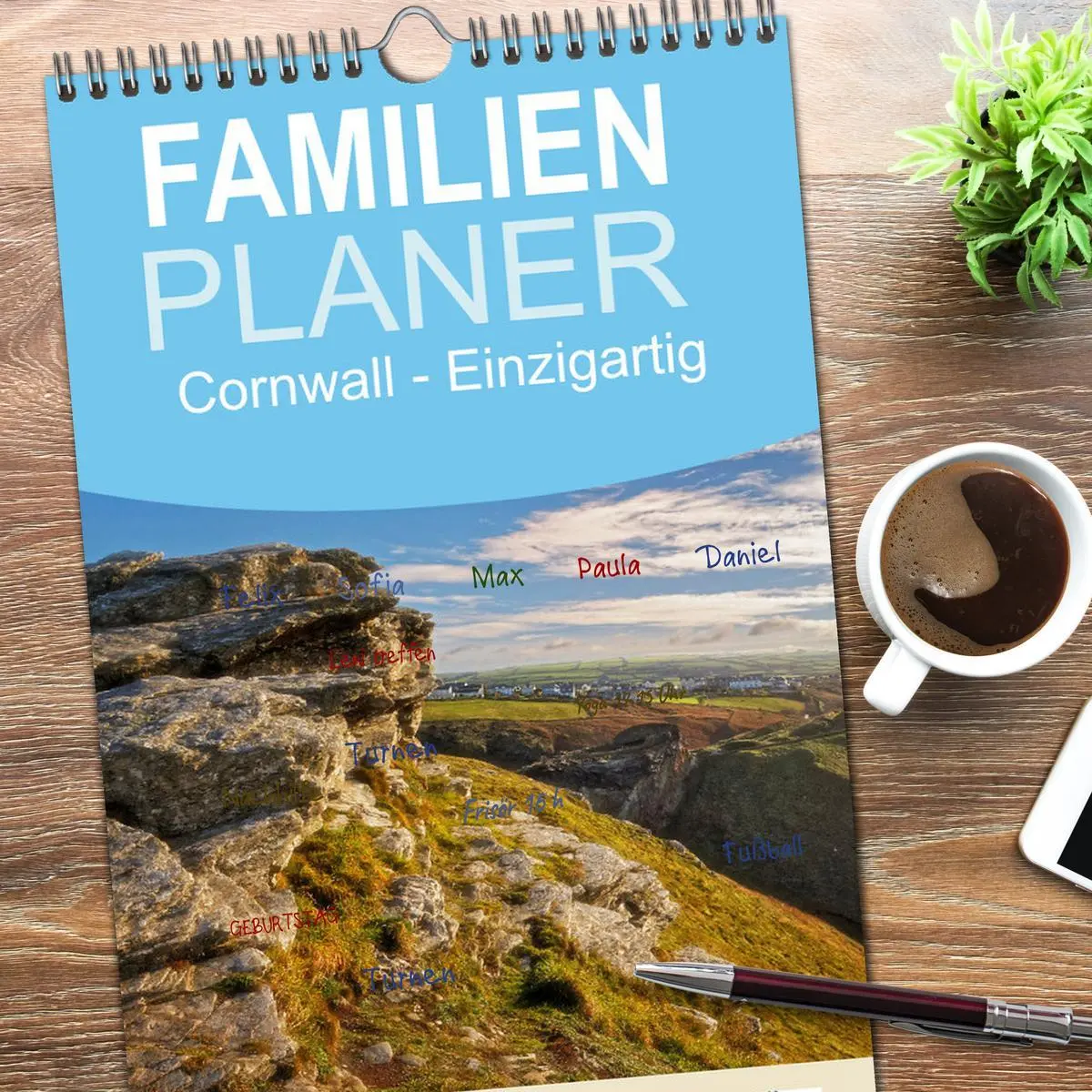 Bild: 9783516508710 | Familienplaner 2026 - Cornwall - Einzigartig mit 5 Spalten...