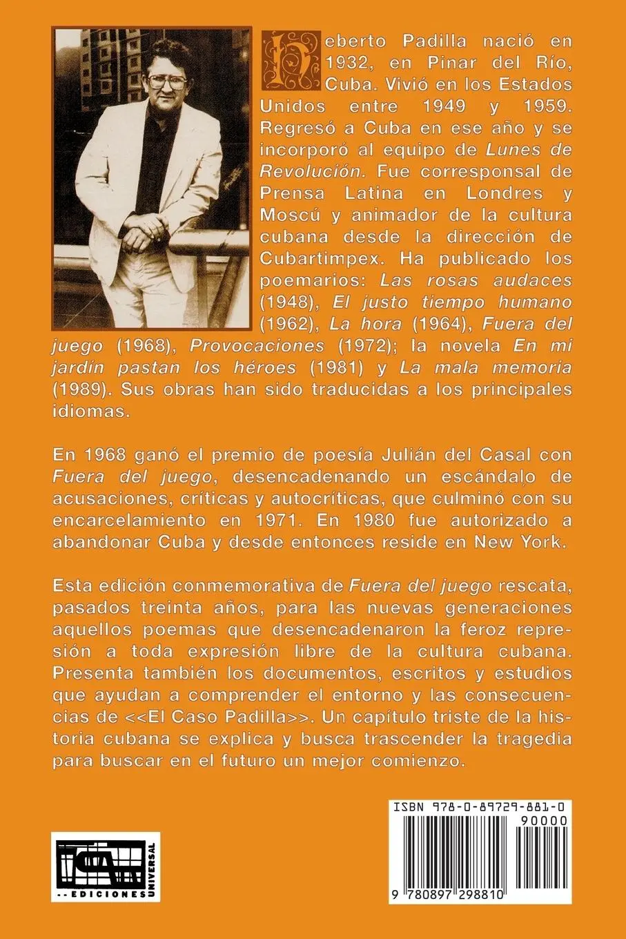 Rückseite: 9780897298810 | Fuera del Juego | Heberto Padilla | Taschenbuch | Spanisch | 1998