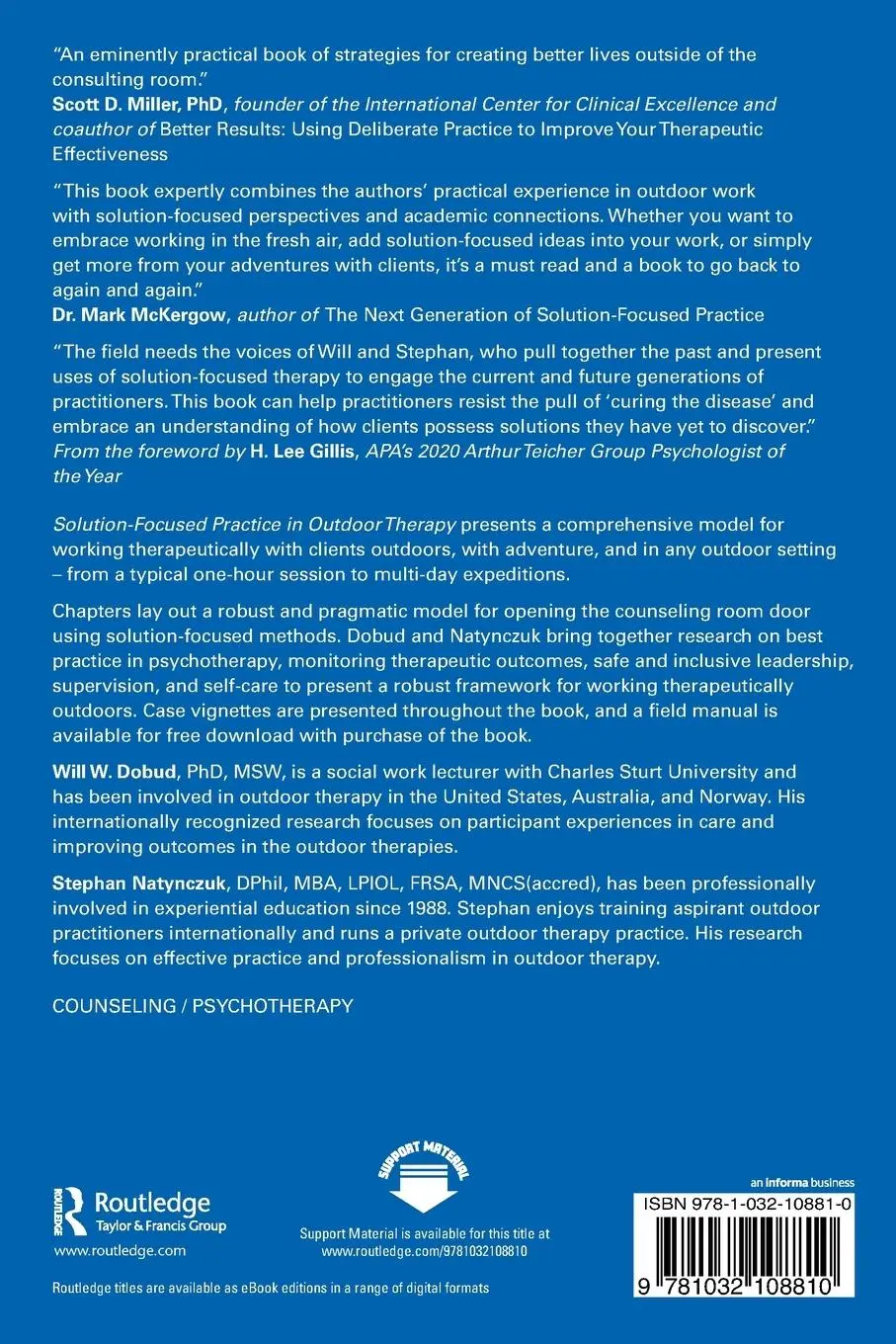Rückseite: 9781032108810 | Solution-Focused Practice in Outdoor Therapy | Will W. Dobud (u. a.)