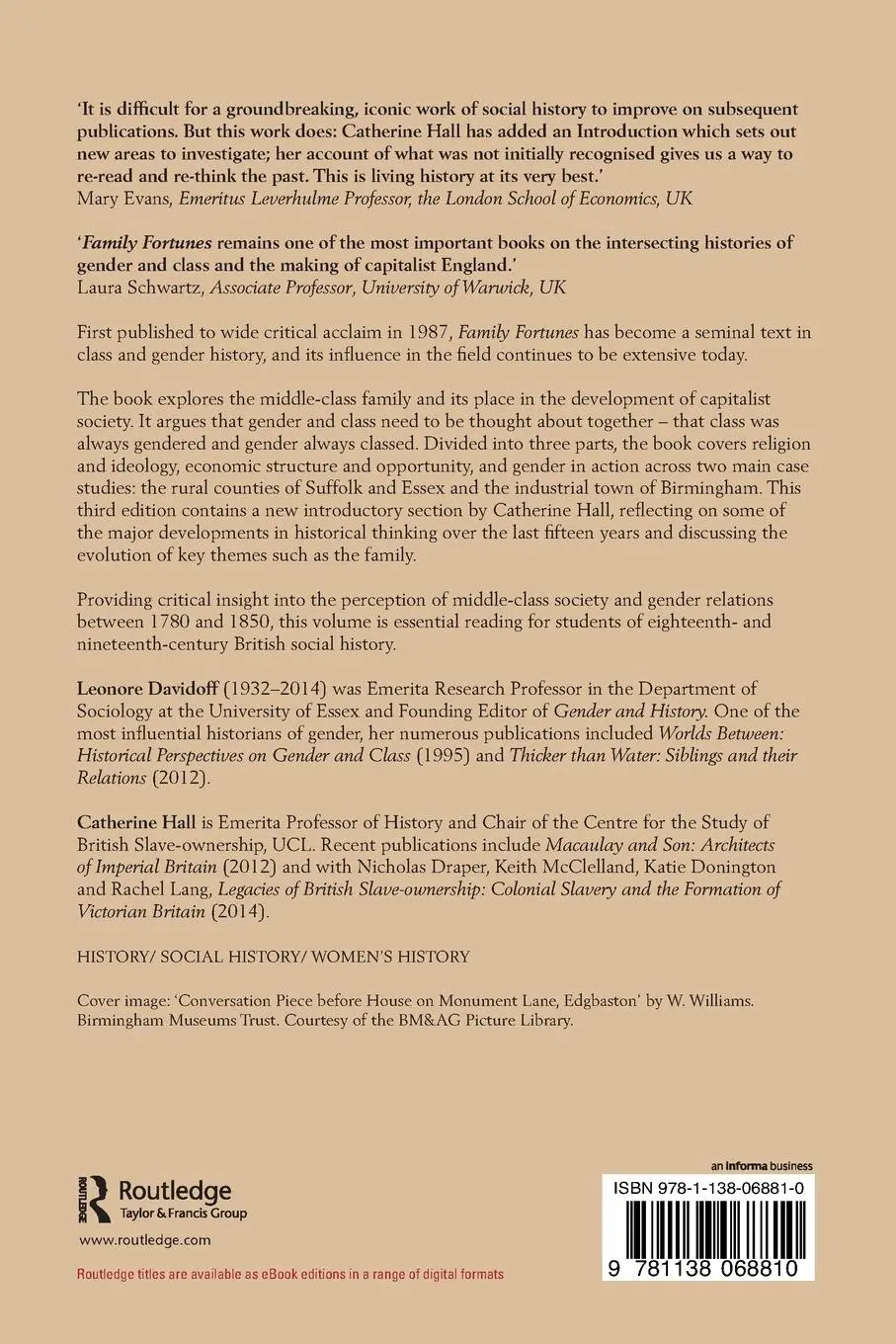 Rückseite: 9781138068810 | Family Fortunes | Men and Women of the English Middle Class 1780-1850