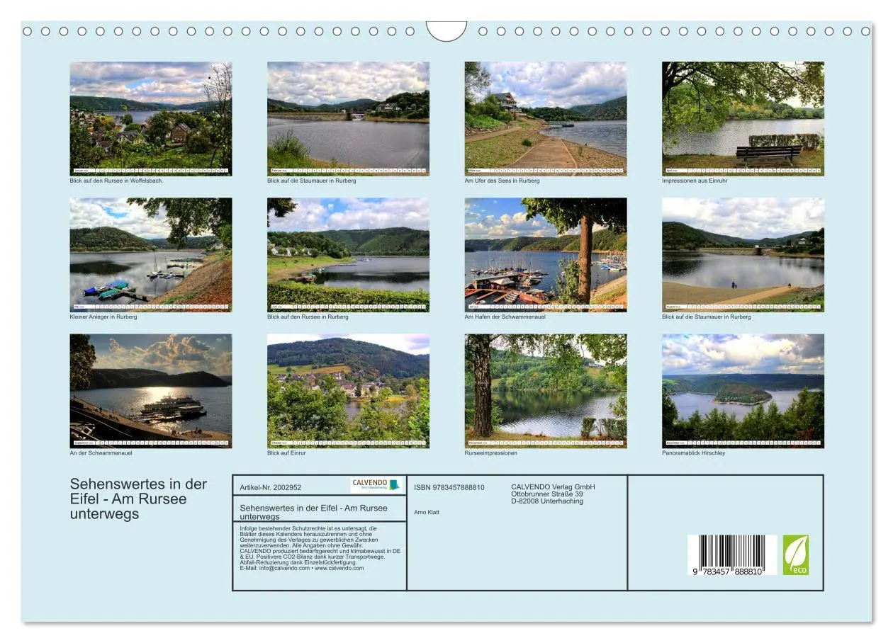Bild: 9783457888810 | Sehenswertes in der Eifel - Am Rursee unterwegs (Wandkalender 2026...