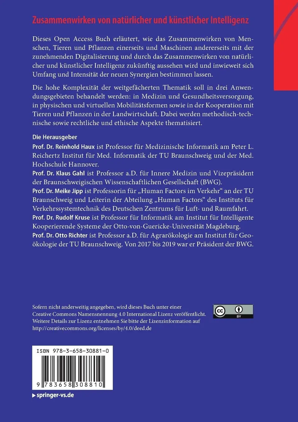 Rückseite: 9783658308810 | Zusammenwirken von natürlicher und künstlicher Intelligenz | Buch | XV