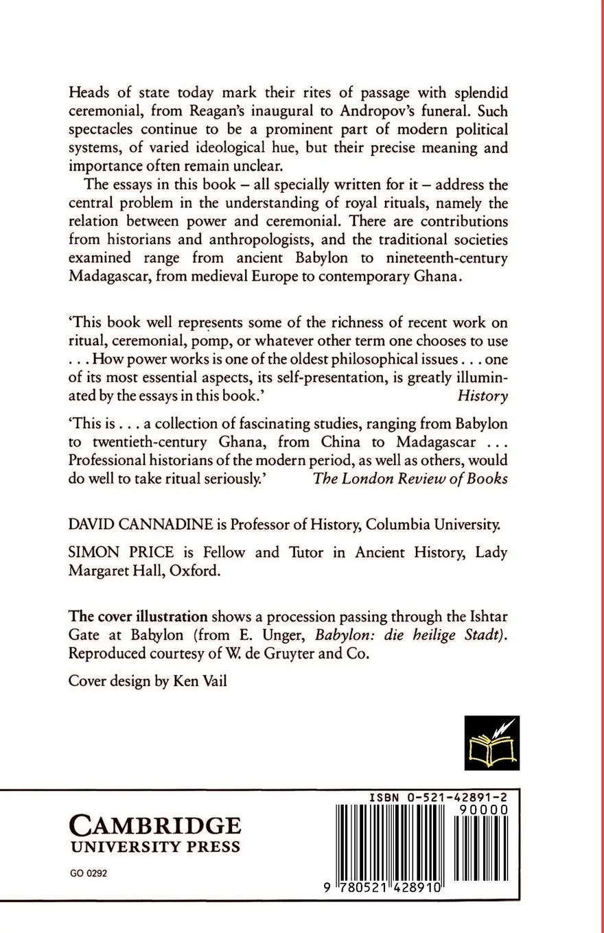 Rückseite: 9780521428910 | Rituals of Royalty | Power and Ceremonial in Traditional Societies