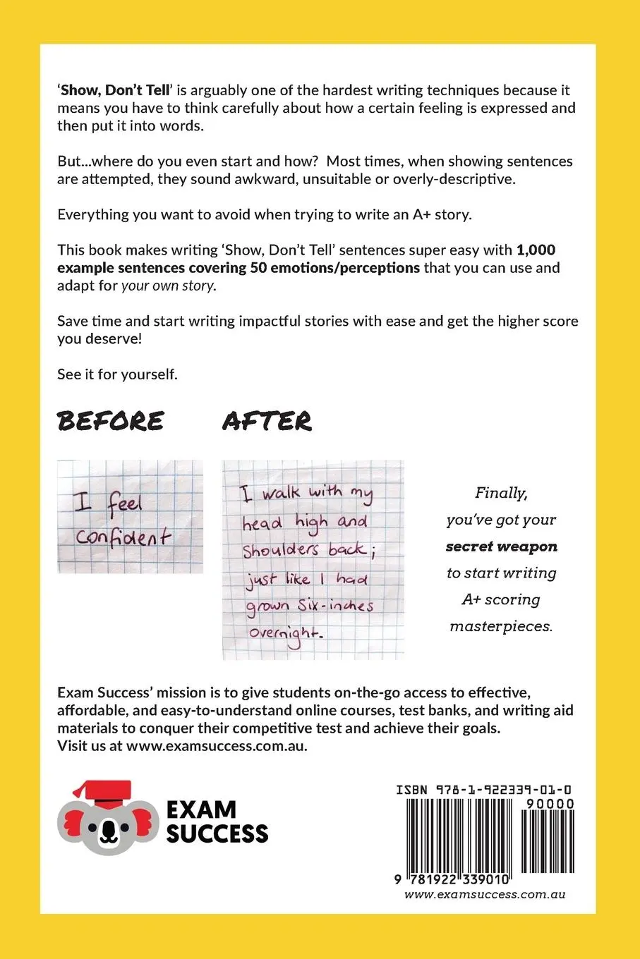 Rückseite: 9781922339010 | 1,000 Example Sentences to Help You 'Show' Not 'Tell' in Writing
