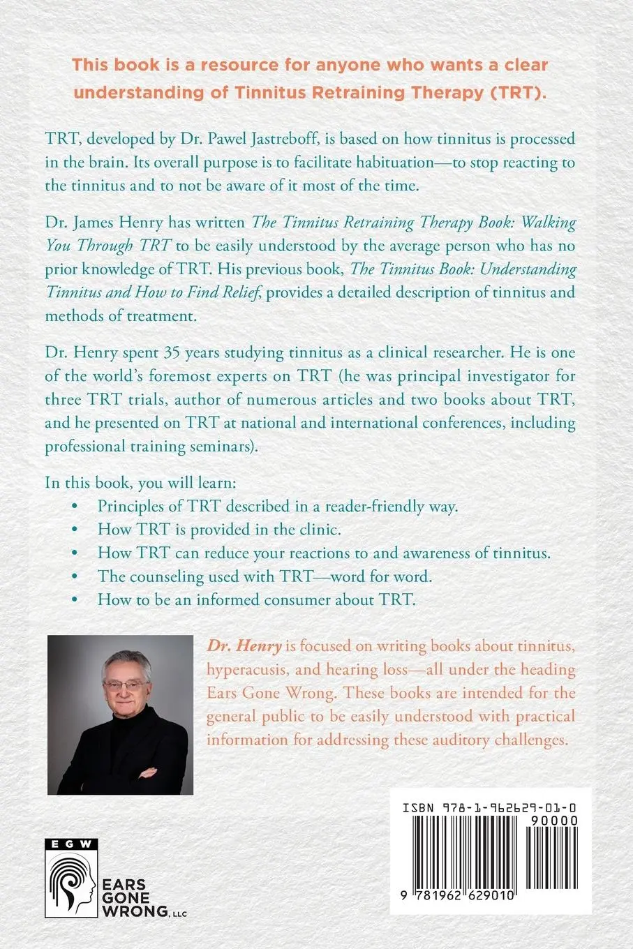 Rückseite: 9781962629010 | The Tinnitus Retraining Therapy Book | Walking You Through TRT | Henry