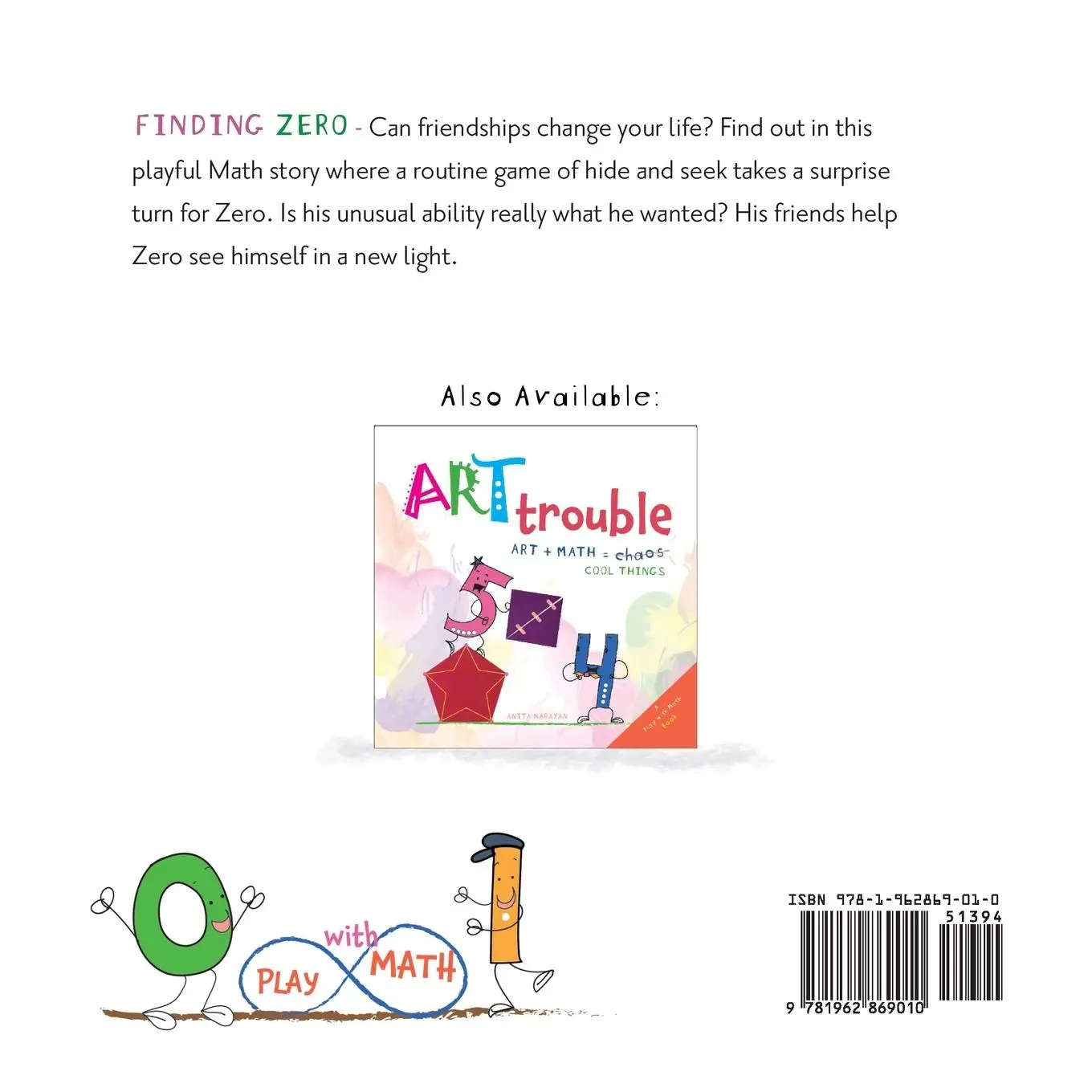 Rückseite: 9781962869010 | Finding Zero | A playful math story about friendship | Anita Narayan