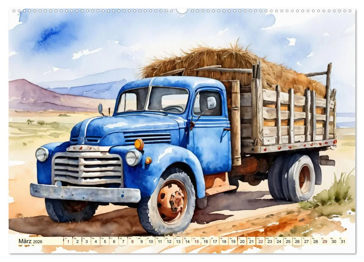 Bild: 9783457389010 | Nostalgische Trucks (Wandkalender 2026 DIN A2 quer), CALVENDO...