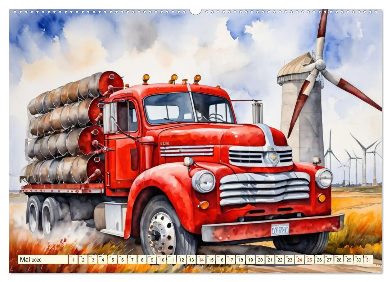 Bild: 9783457389010 | Nostalgische Trucks (Wandkalender 2026 DIN A2 quer), CALVENDO...