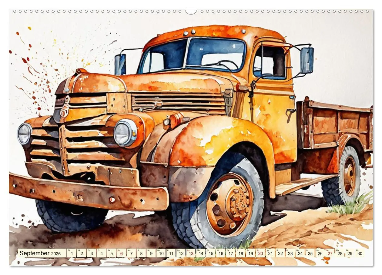 Bild: 9783457389010 | Nostalgische Trucks (Wandkalender 2026 DIN A2 quer), CALVENDO...