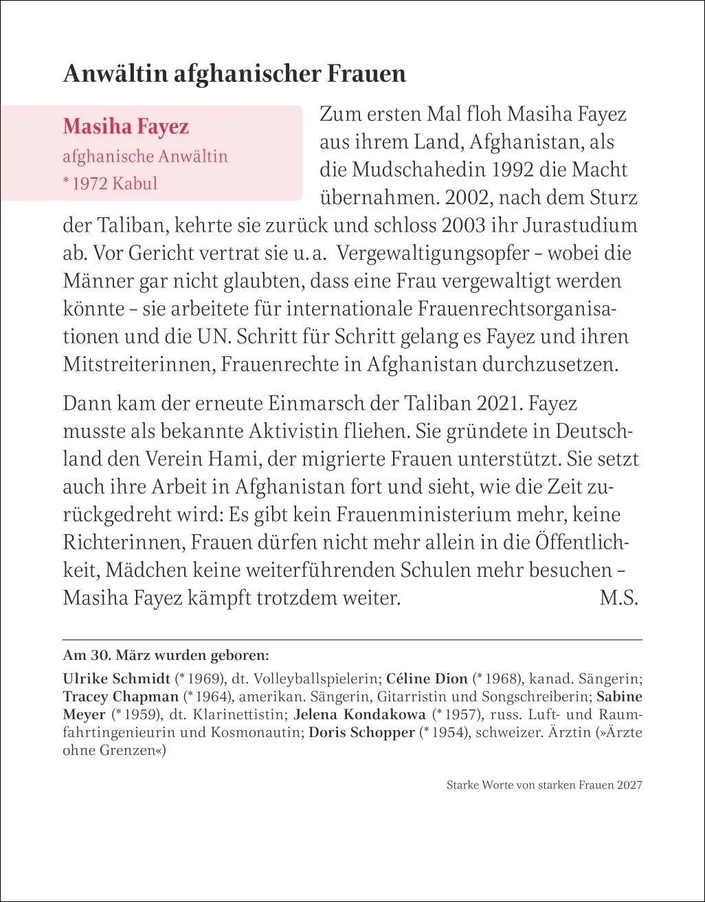 Bild: 9783840039010 | Starke Worte von starken Frauen Tagesabreißkalender 2027 | Kalender