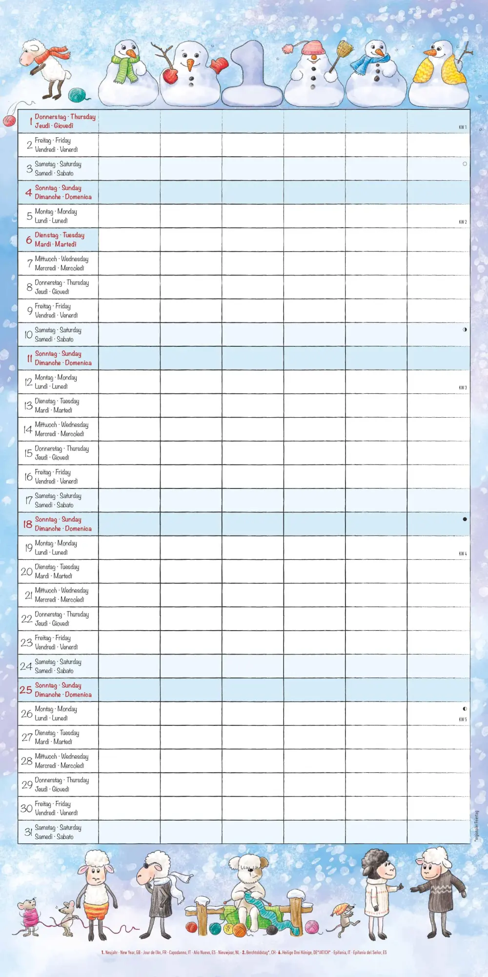 Bild: 4069095009110 | Familienplaner Cartoon 2026 - Broschürenkalender 30x30 cm (30x60...