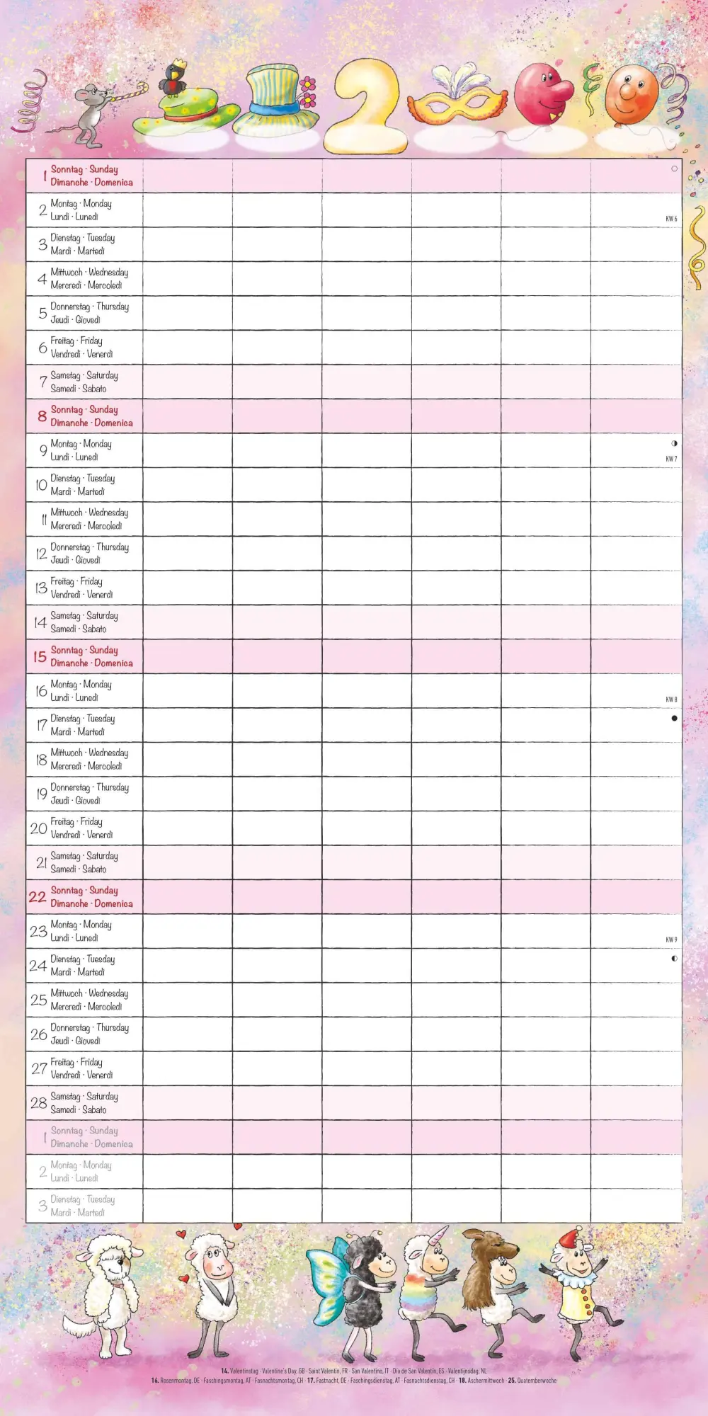 Bild: 4069095009110 | Familienplaner Cartoon 2026 - Broschürenkalender 30x30 cm (30x60...