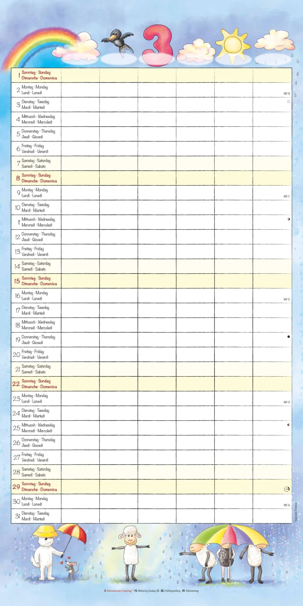 Bild: 4069095009110 | Familienplaner Cartoon 2026 - Broschürenkalender 30x30 cm (30x60...