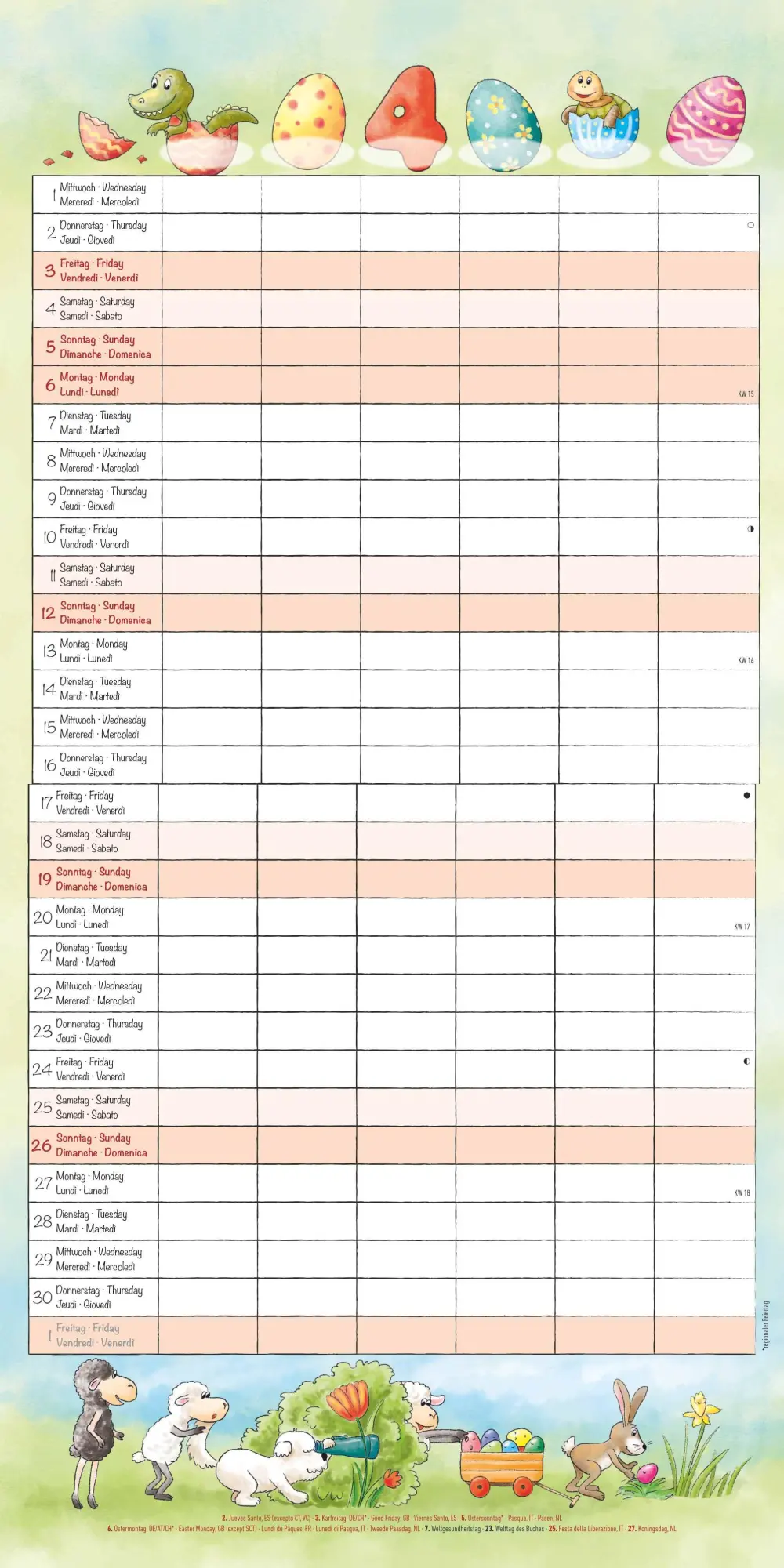 Bild: 4069095009110 | Familienplaner Cartoon 2026 - Broschürenkalender 30x30 cm (30x60...