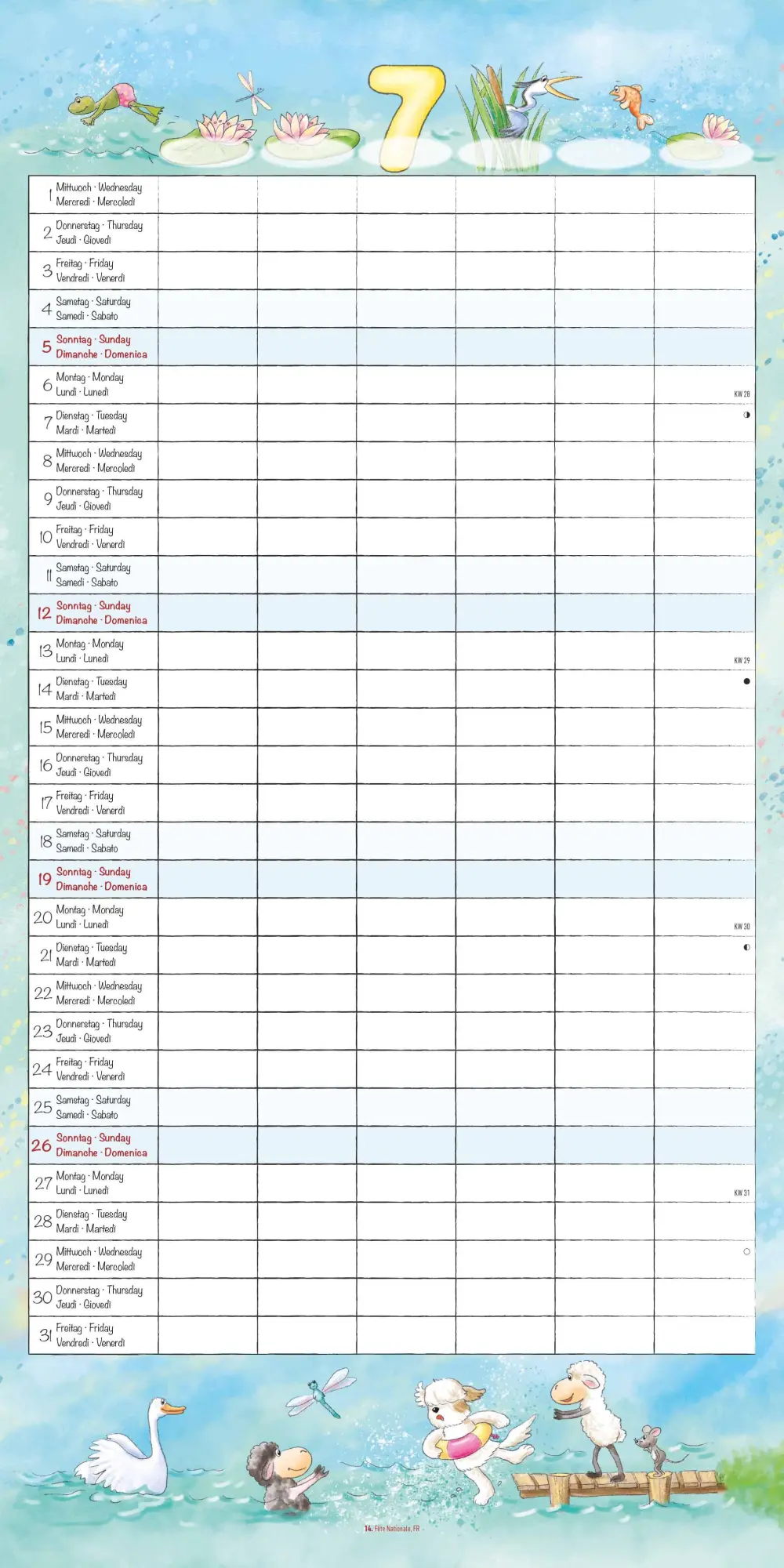 Bild: 4069095009110 | Familienplaner Cartoon 2026 - Broschürenkalender 30x30 cm (30x60...