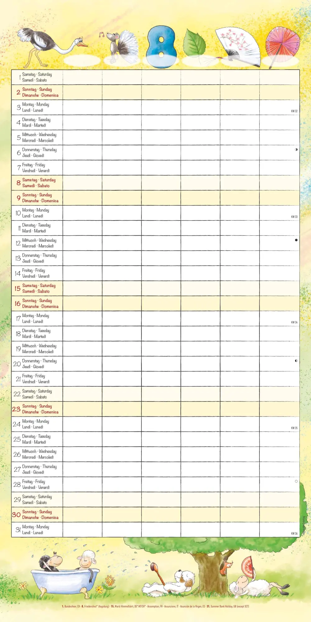 Bild: 4069095009110 | Familienplaner Cartoon 2026 - Broschürenkalender 30x30 cm (30x60...