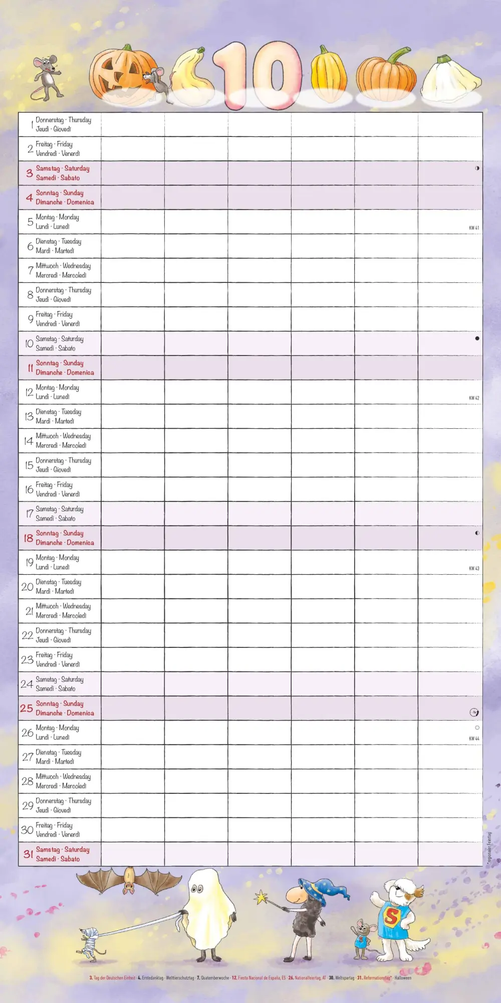 Bild: 4069095009110 | Familienplaner Cartoon 2026 - Broschürenkalender 30x30 cm (30x60...