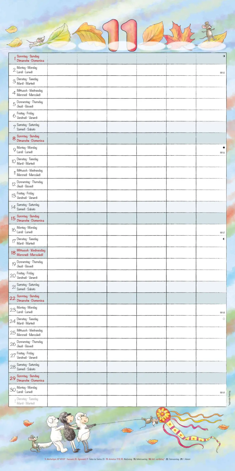 Bild: 4069095009110 | Familienplaner Cartoon 2026 - Broschürenkalender 30x30 cm (30x60...
