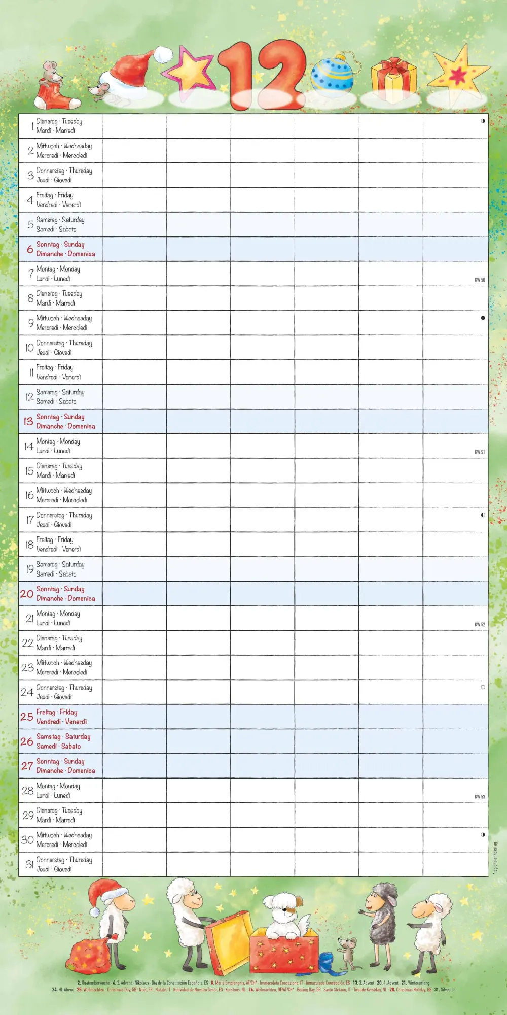 Bild: 4069095009110 | Familienplaner Cartoon 2026 - Broschürenkalender 30x30 cm (30x60...