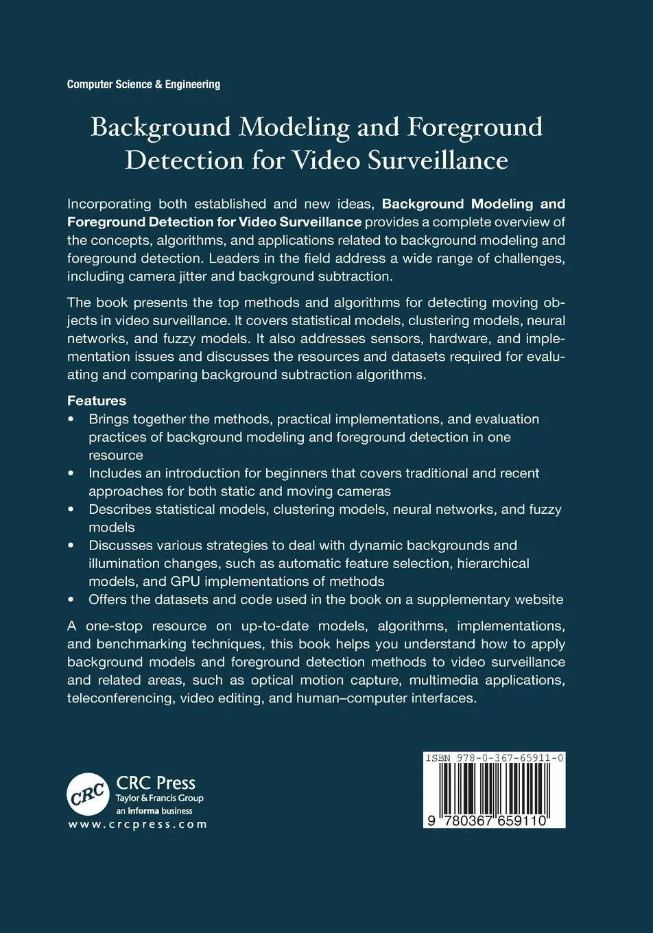 Rückseite: 9780367659110 | Background Modeling and Foreground Detection for Video Surveillance
